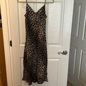 Hera Leopard print slip dress size S from All Saints. Sweater not included